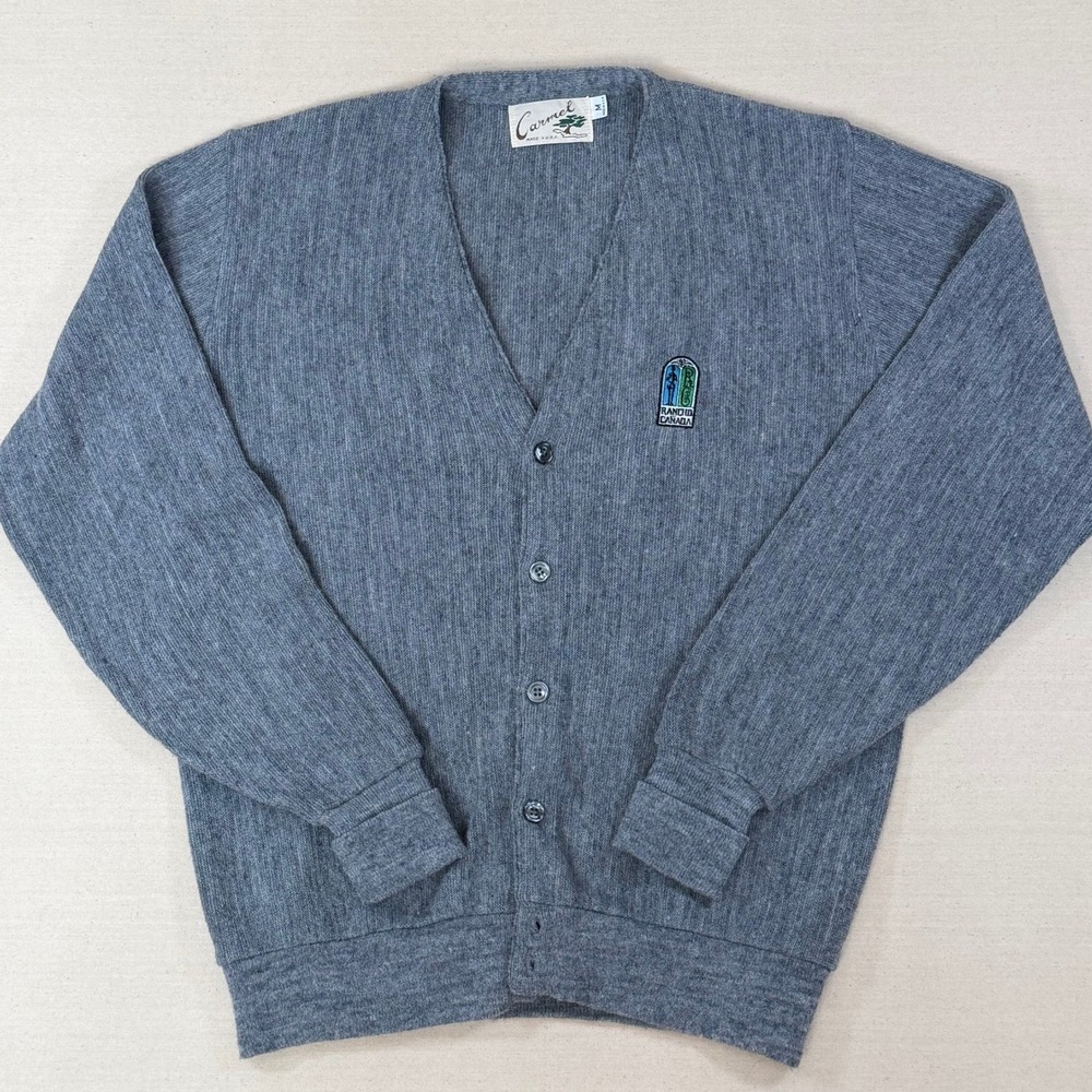 Vintage Carmel Rancho Canada Cardigan Sweater Mens Medium 60s 70s USA